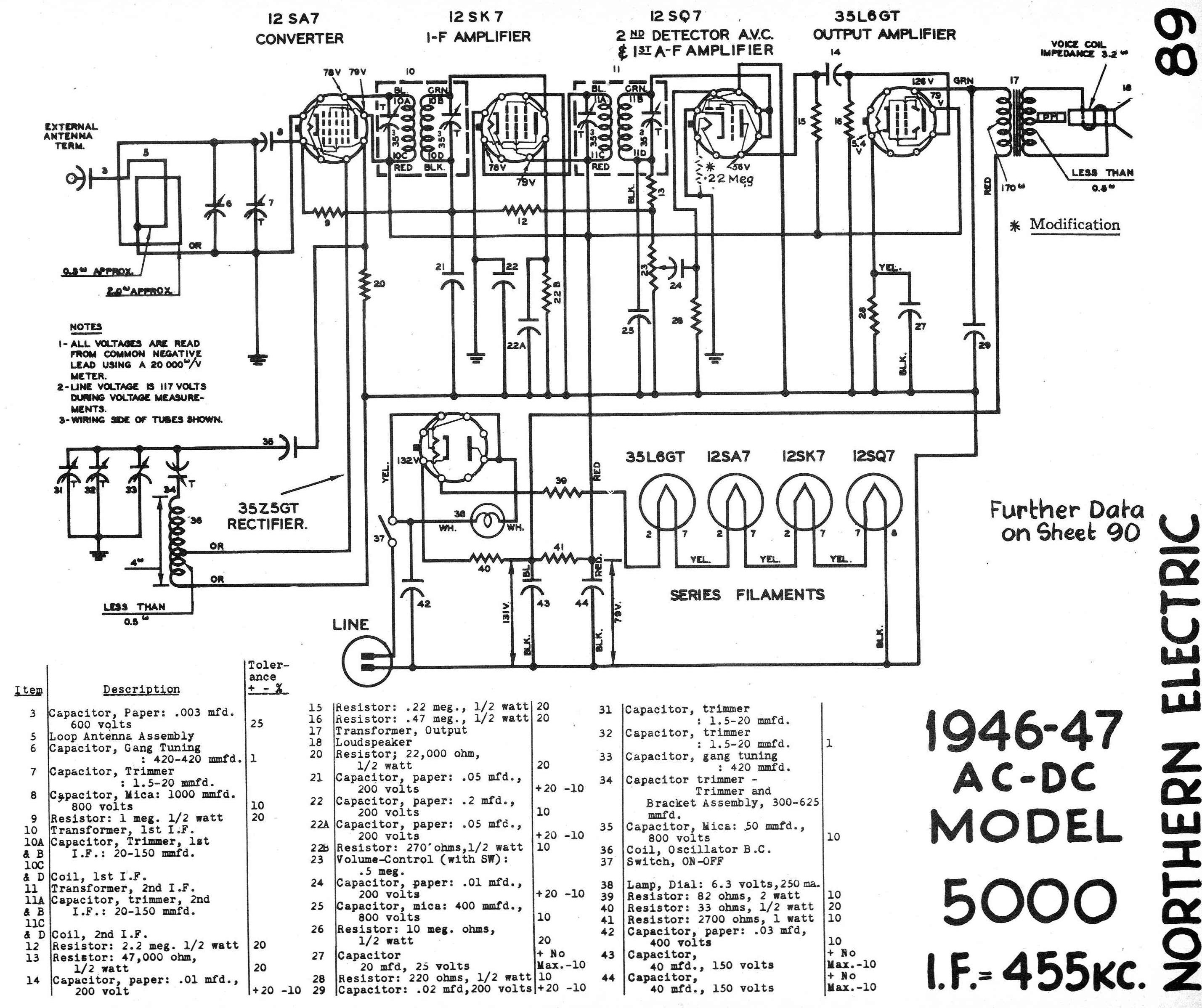 Diagrams and Service Data for Northern Electric 5000 | RCC